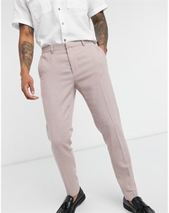 Розовые супероблегающие брюки с узором гусиная лапка Asos design
