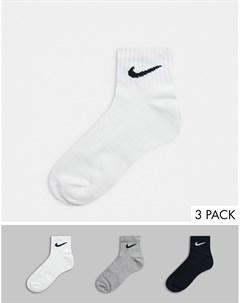 Набор из 3 пар носков до щиколотки в стиле унисекс разного цвета Nike training