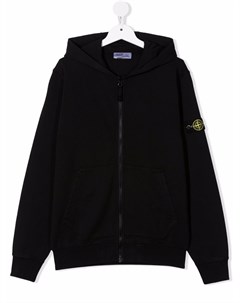 Худи на молнии с нашивкой логотипом Stone island junior