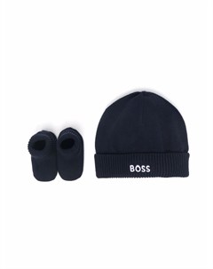 Комплект из шапки и пинеток с вышитым логотипом Boss kidswear