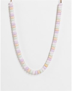 Ожерелье бусы пастельных цветов Asos design