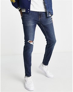Яркие выбеленные джинсы супероблегающего кроя с рваной отделкой Hollister