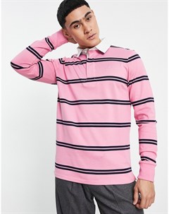 Розовая рубашка поло в стиле регби Gant