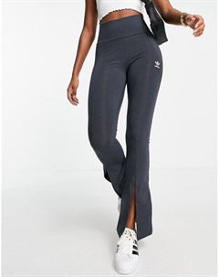 Черные расклешенные брюки с разрезом спереди 80 s Aerobic Adidas originals