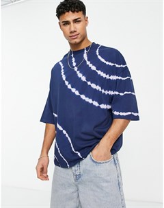 Oversized футболка со спиралевидным принтом тай дай Asos design