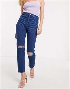 Узкие джинсы с завышенной талией в винтажном стиле и с необработанным низом Farleigh Asos design