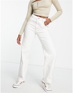 Прямые джинсы карго светлого цвета с контрастными швами Bershka