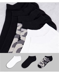 Набор из 3 пар носков черные белые с камуфляжным принтом Diesel