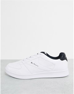 Белые кроссовки на шнуровке с минималистичным дизайном Ben sherman