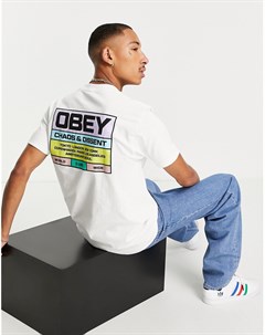 Белая футболка с принтом на спине Build To Last Obey