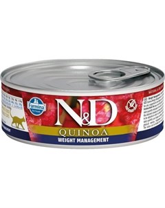 N D Quinoa Weight Management Adult Cat Беззерновые консервы для взрослых кошек 80 г Farmina