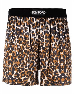 Шелковые шорты с леопардовым принтом Tom ford
