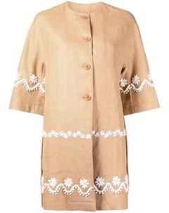 Пальто с рукавами три четверти и цветочной вышивкой Ermanno scervino