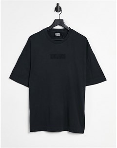 Черная футболка с вышитым логотипом Inspired Reclaimed vintage