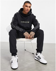 Черный атласный худи со вставками SPRT Adidas originals