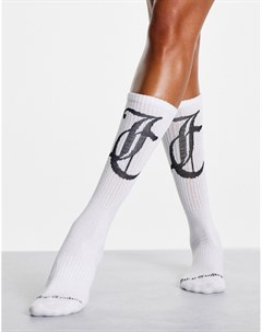 Белые хлопковые носки с логотипом Juicy couture