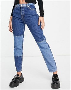 Синие выбеленные джинсы прямого кроя в стиле пэчворк Jagger Only