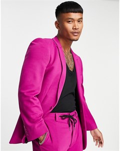 Розовый креповый супероблегающий пиджак Asos design