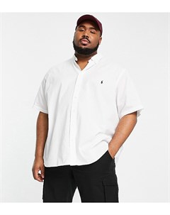 Белая рубашка из жатой ткани с короткими рукавами и логотипом Big Tall Polo ralph lauren