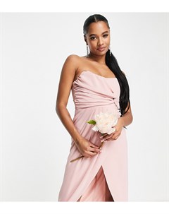 Свадебное платье бандо с запахом пыльно розового цвета Bridesmaid Noee Tfnc petite