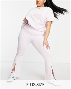 Розовые расклешенные брюки с разрезом спереди 80 s Aerobic Plus Adidas originals