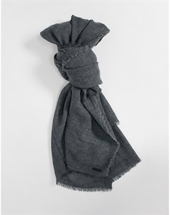 Шерстяной oversized шарф темно серого цвета Allsaints