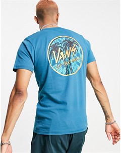 Синяя футболка с принтом на спинке Sketched Palms Vans