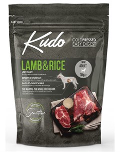 Сухой корм для собак с ягненком и рисом для мелких пород 3 кг Kudo