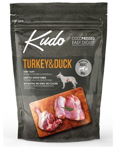 Сухой корм для собак с индейкой и уткой для средних и крупных пород 3 кг Kudo