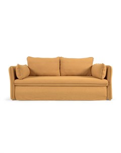 Диван кровать tanit горчичный с ножками из массива бука с натуральной отделкой 210 см желтый 210x83x La forma
