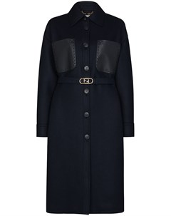 Шерстяное пальто с накладными карманами Fendi