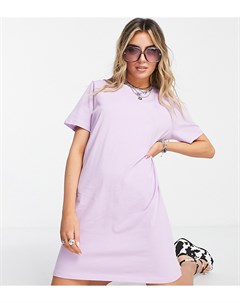 Эксклюзивное платье футболка мини сиреневого цвета Only