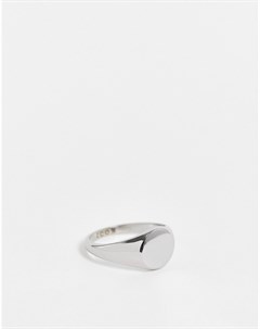 Серебристое кольцо из нержавеющей стали с круглой печаткой Icon brand
