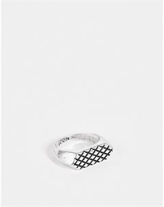 Серебристое кольцо с эмалью Серебристый Icon brand
