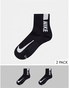 Набор из 2 пар носков в стиле унисекс черного цвета с логотипом Nike running