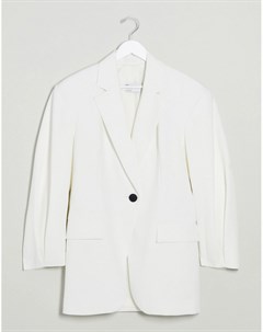 Белое пальто с отделкой на рукавах Asos design