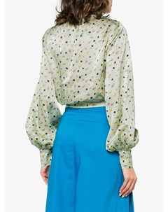 Attico блузка с запахом и цветочным принтом 42 зеленый Attico