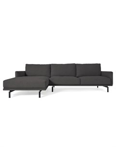 Угловой трехместный диван galene темно серый с левым шезлонгом серый 314x94x166 см La forma