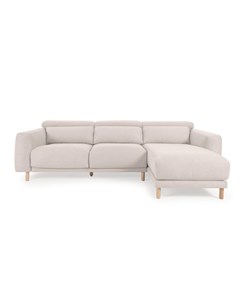 Трехместный диван singa с правым шезлонгом белого цвета 296 см белый 296x98x180 см La forma