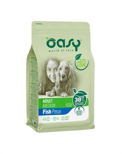 Dry Dog Adult Medium Fish сухой корм для взрослых собак средних пород с рыбой Oasy