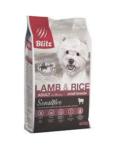 Корм для собак Sensitive для мелких пород ягненок рис сух 2кг Blitz