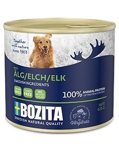 Корм для собак мясной паштет с лосём конс 625г Bozita