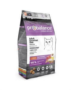 Корм для кошек Gourmet Diet говядина с ягнёнком сух 1 8кг Probalance