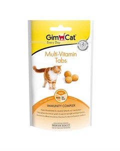 Лакомство для кошек Мультивитамин табс Витамины для поддержания иммунитета 40г Gimcat