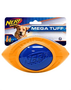 Игрушка для собак Мяч для регби из термопластичной резины 18см синий оранжевый серия Мегатон Nerf