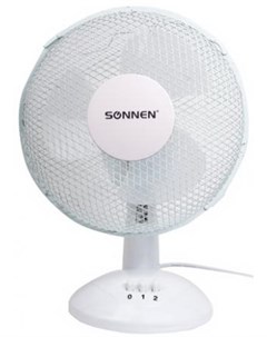 Вентилятор настольный TF 25W 23 d 23 см 25 Вт на подставке 2 скоростных режима белый серый 451038 Sonnen