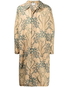 Однобортное пальто с цветочным принтом Pierre-louis mascia