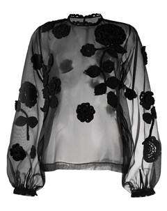 Прозрачная блузка с цветочной вышивкой Dolce&gabbana
