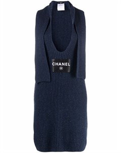Кашемировое платье с нашивкой логотипом Chanel pre-owned
