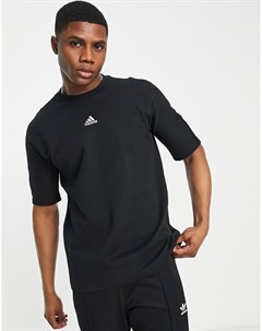 Черная футболка с вышитым логотипом adidas Lounge Adidas performance